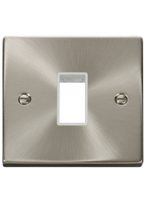 1 Gang Single Aperture Satin Chrome Switch Plate VPSC401WH