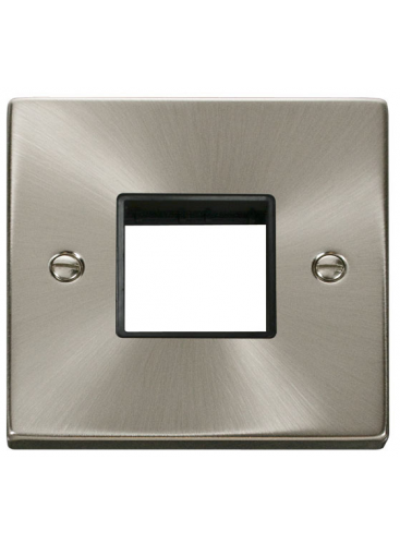 1 Gang Twin Aperture Satin Chrome Grid Switch Front Plate VPSC402BK