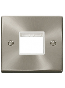 1 Gang Twin Aperture Satin Chrome Grid Switch Front Plate VPSC402WH