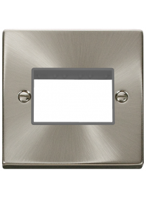 1 Gang Triple Aperture Satin Chrome Grid Switch Front Plate VPSC403GY