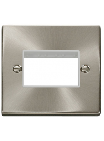 1 Gang Triple Aperture Satin Chrome Grid Switch Front Plate VPSC403WH
