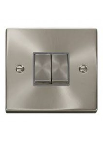 2 Gang 2 Way 10A Satin Chrome Plate Switch VPSC412GY