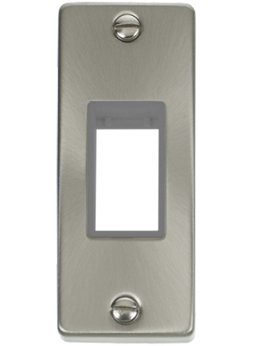 1 Gang Single Satin Chrome Architrave Grid Switch Plate VPSC471GY