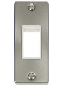 1 Gang Single Satin Chrome Architrave Grid Switch Plate VPSC471WH