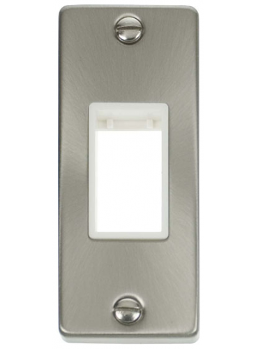 1 Gang Single Satin Chrome Architrave Grid Switch Plate VPSC471WH