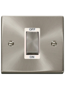 1 Gang 45A Double Pole Satin Chrome Switch VPSC500WH