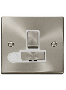 13A Satin Chrome Switched Fused Spur Unit with Flex Out VPSC551WH