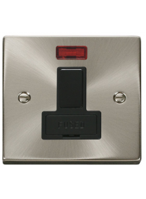 13A Satin Chrome Switched Fused Connection Unit (FCU) with Neon VPSC652BK