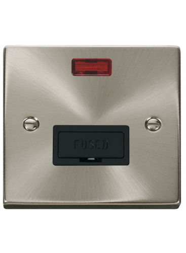 13A Satin Chrome Fused Connection Spur Unit (FCU) with Neon VPSC653BK