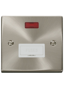 13A Satin Chrome Fused Connection Spur Unit (FCU) with Neon VPSC653WH