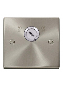 1 Gang Lockable Satin Chrome 20A Single Double Pole Plate Switch VPSC660