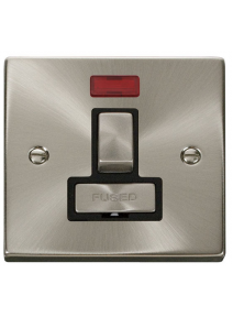 13A Satin Chrome Switched Fused Spur Unit with Neon VPSC752BK