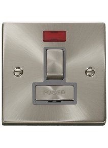 13A Satin Chrome Switched Fused Spur Unit with Neon VPSC752GY