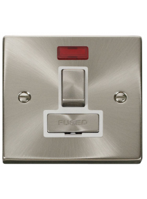 13A Satin Chrome Switched Fused Spur Unit with Neon VPSC752WH