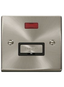 13A Satin Chrome Switched Fused Spur Unit with Neon VPSC753BK