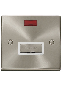 13A Satin Chrome Switched Fused Spur Unit with Neon VPSC753WH