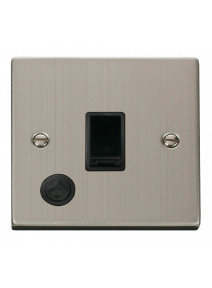 20A Satin Chrome Double Pole Switch with Flex Outlet VPSS022BK