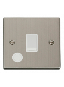 20A Satin Chrome Double Pole Switch with Flex Outlet VPSS022WH