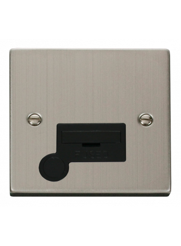13A Stainless Steel Fused Spur Unit (FCU) &amp; Flex Outlet VPSS050BK