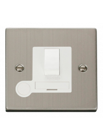 13A Stainless Steel Fused Spur Unit Switched &amp; Flex Outlet VPSS051WH