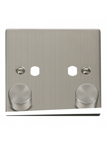 2 Gang Stainless Steel Dimmer Plate &amp; Knob VPSS152PL