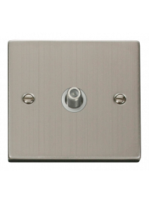Single Stainless Steel Non-Isolated Satellite Socket 1 Gang VPSS156WH