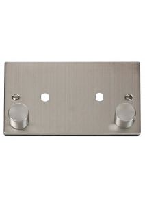 Stainless Steel Dimmer Mounting Double Plate 1630W Maximum 2 Gang VPSS186