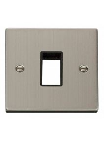 1 Gang Single Aperture Stainless Steel Switch Plate VPSS401BK