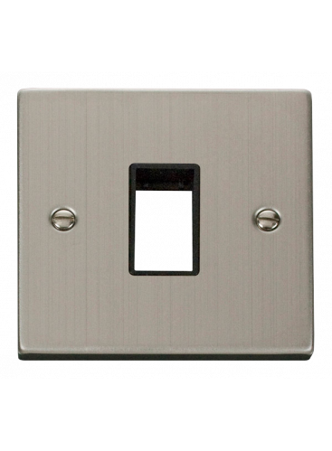 1 Gang Single Aperture Stainless Steel Switch Plate VPSS401BK