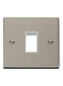 1 Gang Single Aperture Stainless Steel Switch Plate VPSS401WH