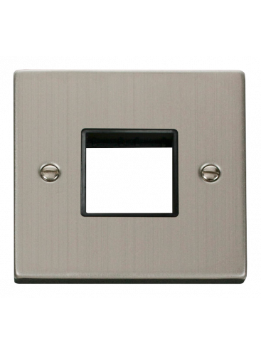 1 Gang Twin Aperture Stainless Steel Grid Switch Front Plate VPSS402BK