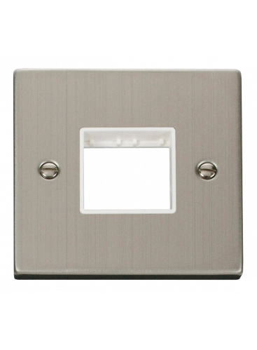 1 Gang Twin Aperture Stainless Steel Grid Switch Front Plate VPSS402WH