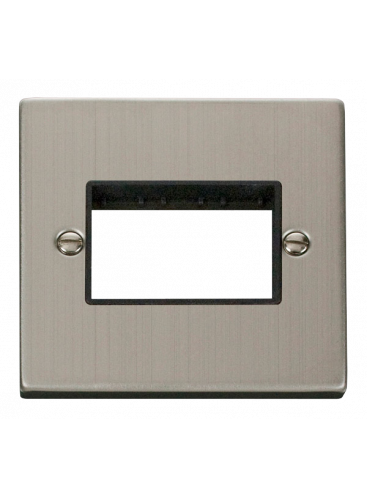 1 Gang Triple Aperture Stainless Steel Grid Switch Front Plate VPSS403BK