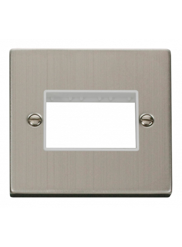 1 Gang Triple Aperture Stainless Steel Grid Switch Front Plate VPSS403WH