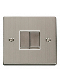 2 Gang 2 Way 10A Stainless Steel Plate Switch VPSS412WH