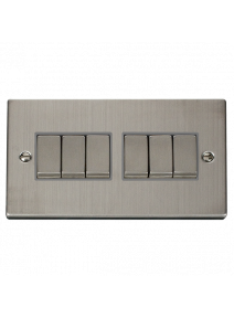 6 Gang 2 Way 10A Stainless Steel Plate Switch VPSS416GY