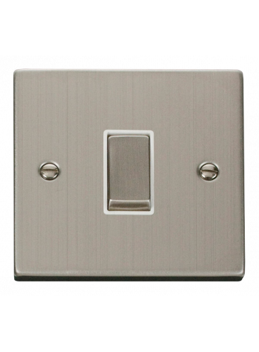 1 Gang Intermediate 10A Stainless Steel Plate Switch VPSS425WH