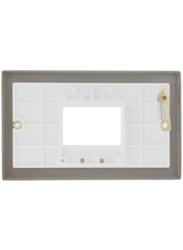 2 Gang 3 Inline Aperture Stainless Steel Grid Switch Plate VPSS432GY