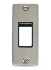 1 Gang Single Stainless Steel Architrave Grid Switch Plate VPSS471BK