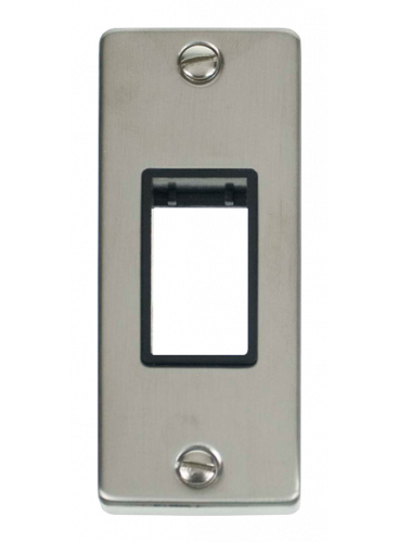 1 Gang Single Stainless Steel Architrave Grid Switch Plate VPSS471BK