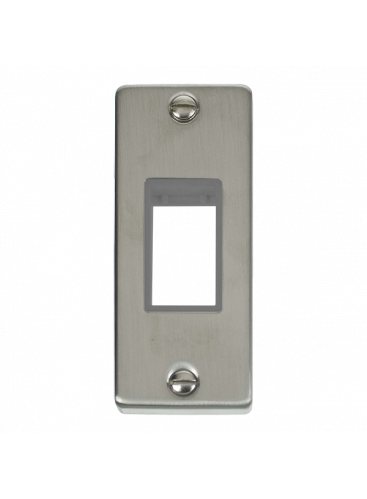 1 Gang Single Stainless Steel Architrave Grid Switch Plate VPSS471GY
