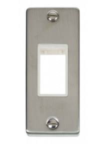 1 Gang Single Stainless Steel Architrave Grid Switch Plate VPSS471WH