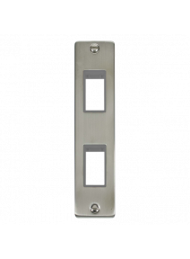 2 Gang Twin Stainless Steel Architrave Grid Switch Plate VPSS472GY