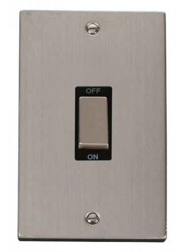2 Gang 45A Double Pole Stainless Steel Switch VPSS502BK