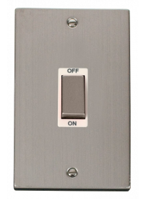 2 Gang 45A Double Pole Stainless Steel Switch VPSS502WH
