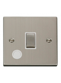 20A Double Pole Stainless Steel Ingot Switch &amp; Flex Outlet VPSS522WH