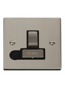 13A Stainless Steel Switched Fused Spur Unit with Flex Out VPSS551BK