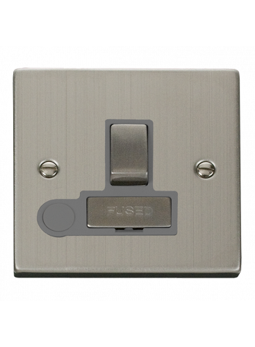 13A Stainless Steel Switched Fused Spur Unit with Flex Out VPSS551GY