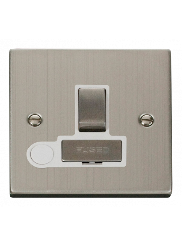 13A Stainless Steel Switched Fused Spur Unit with Flex Out VPSS551WH