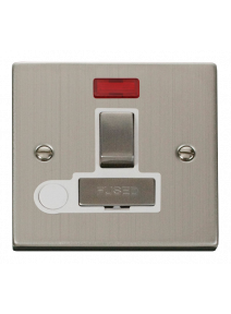 13A Stainless Steel Switched Fused Spur Unit with Flex Out &amp; Neon VPSS552WH
